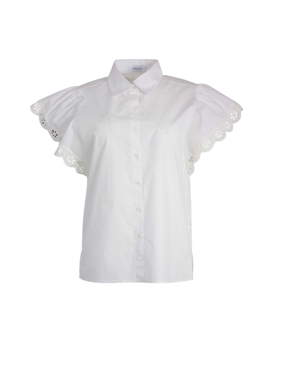Alessandra Lara Poplin Shirt White Flat Lay