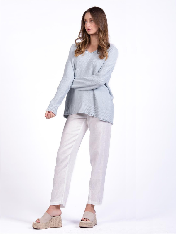 By Ridley Veronica Sweater Sky Blue (side)