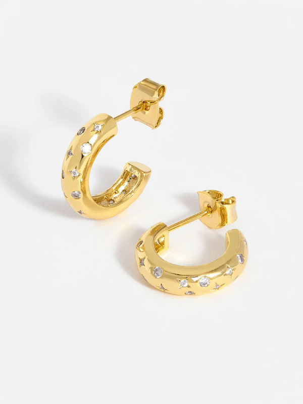 Estella Bartlett Cosmic Chunky Hoop Earrings Gold