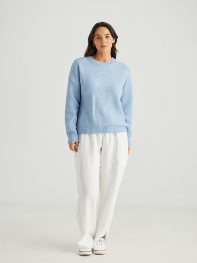 Holiday Trading Overboard Knit Lake Blue Front