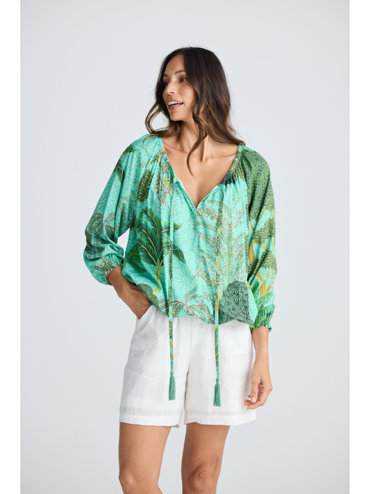 Holiday Trading Seaside Top Rainforest Print Side