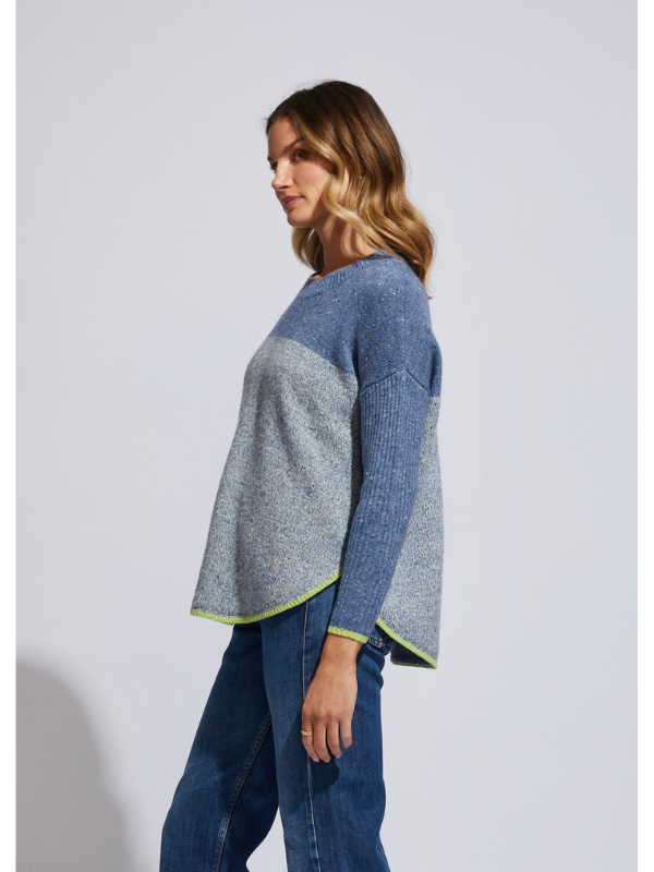 LD + CO Donegal Feature Jumper Denim Side