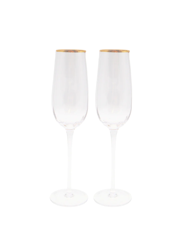Zjoosh Soiree Crystal Champagne Flute Set of 2 Clear