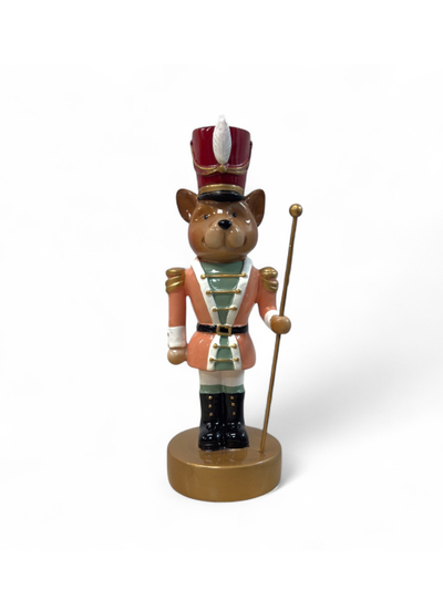 Christiana Dog Nutcracker with Staff