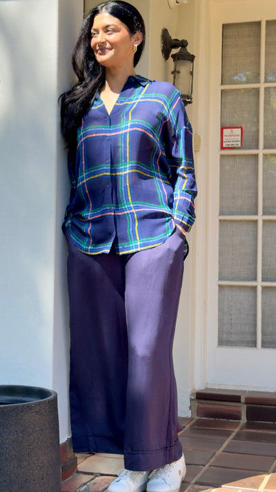 ELK the Label Eir Sheer Shirt Elba Check Styled