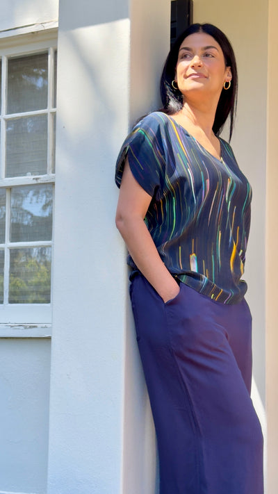 ELK the Label Kayra V Neck Top Alinea Print Styled