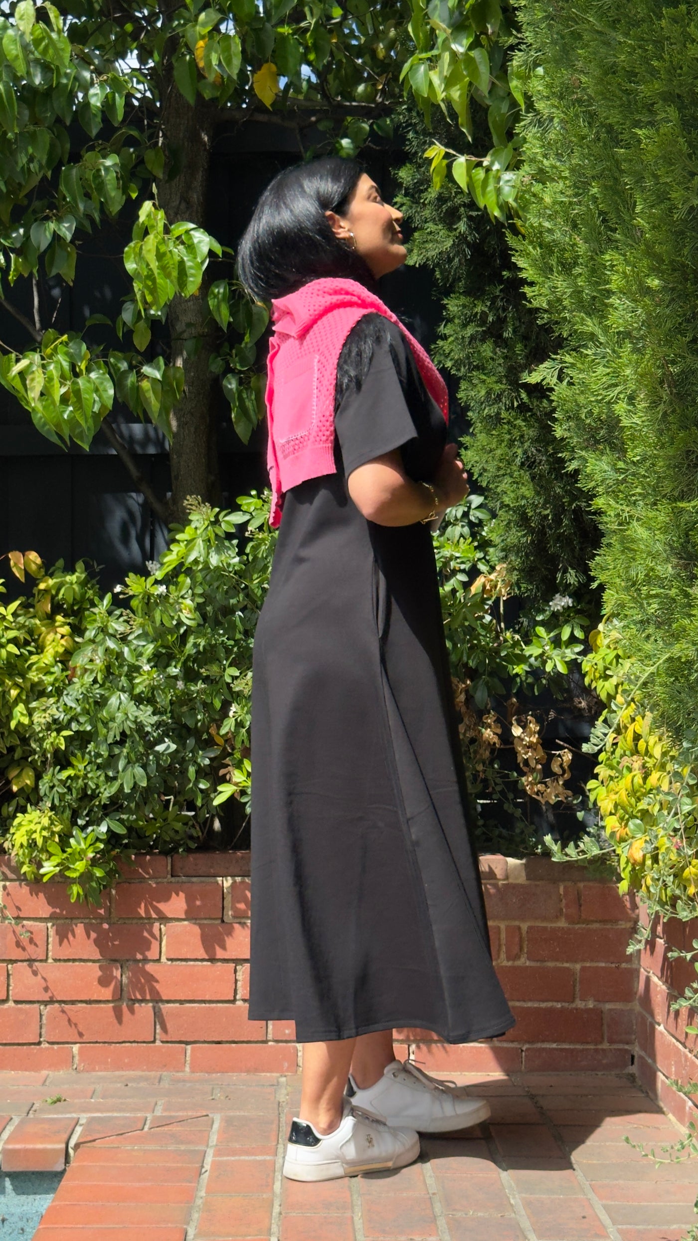 Zaket & Plover Holey Cardi Carnation Styled