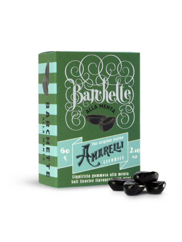 Amarelli Barchette Mint Soft Liquorice in Box 60g