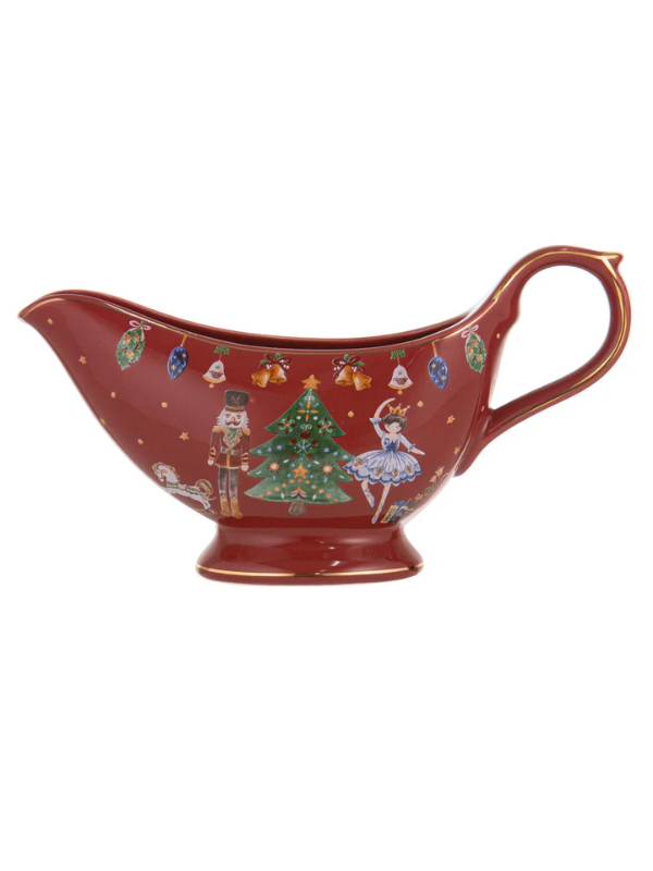 Ashdene Christmas Wonderland Burgundy Gravy Boat