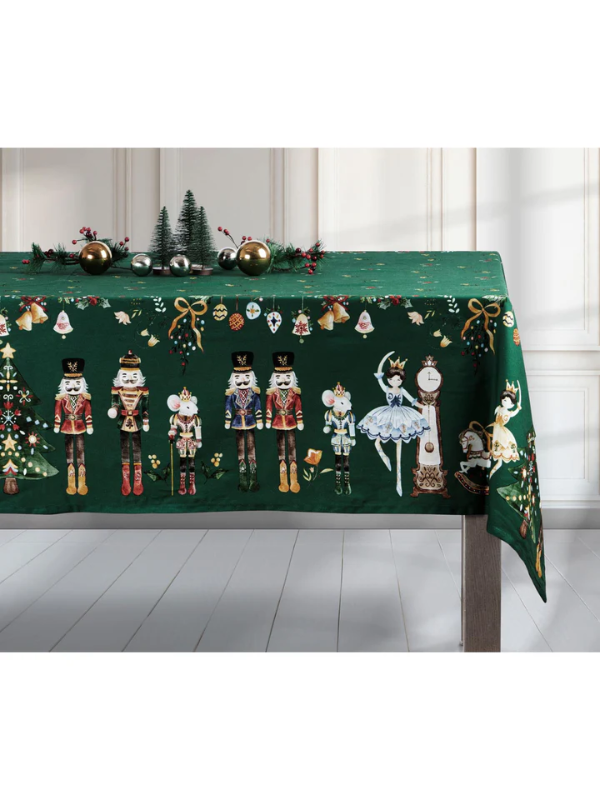 Ashdene Christmas Wonderland Green Tablecloth 150x300cm