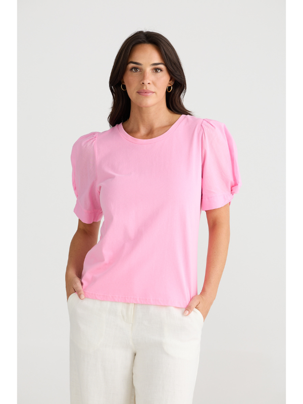 Brave + True Abigail Tee Pink Front