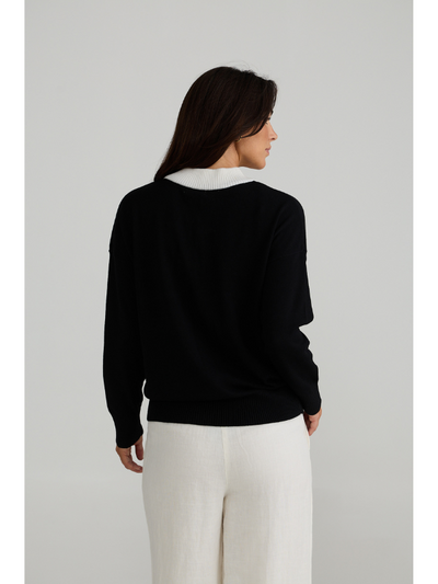 Brave + True Barcelona Knit Black & White Back