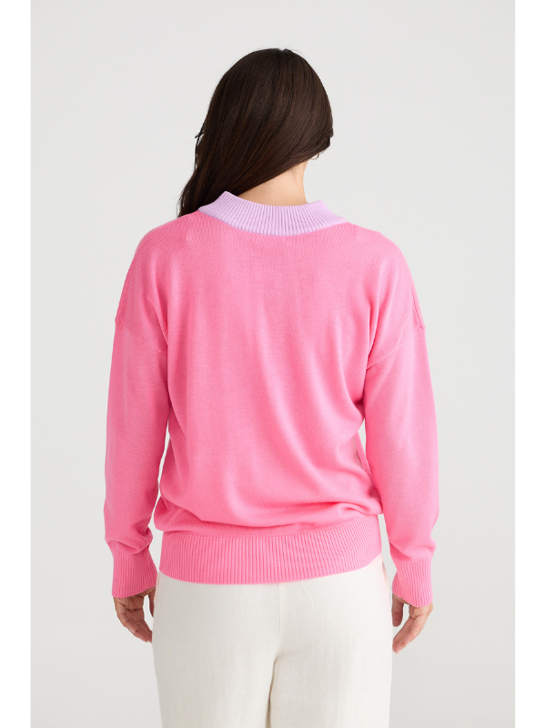 Brave + True Barcelona Knit Pink & Lilac Back