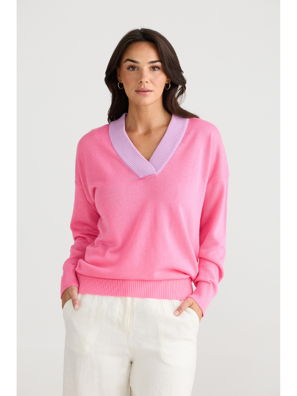 Brave + True Barcelona Knit Pink & Lilac Detail