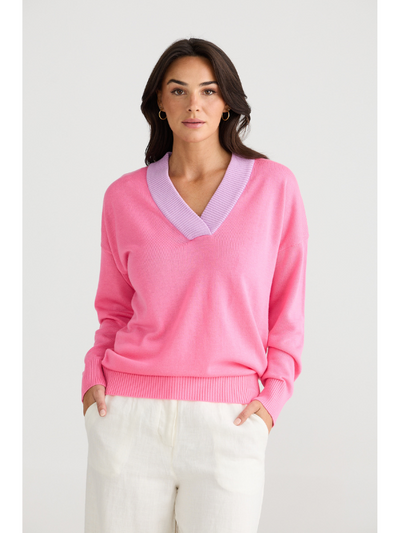 Brave + True Barcelona Knit Pink & Lilac Detail