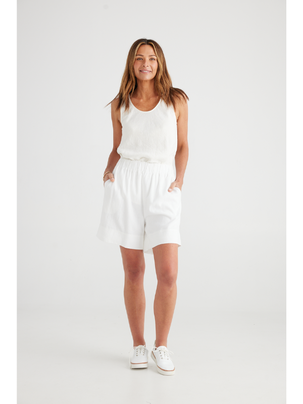 Brave + True Broadway Shorts White Front