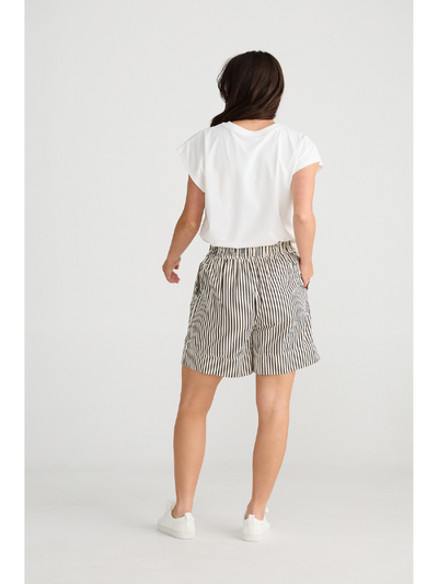 Brave + True Broadway Shorts White & Black Back