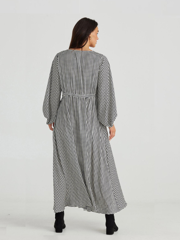 Brave + True Daylight Dress Black Houndstooth (Back)