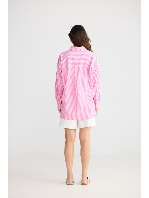 Brave + True Isabel Shirt Pink Stripe Back