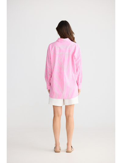 Brave + True Isabel Shirt Pink Stripe Back