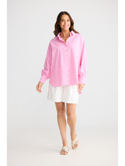 Brave + True Isabel Shirt Pink Stripe Front
