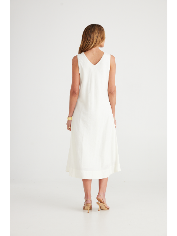 Brave + True Lita Dress White & Natural Back