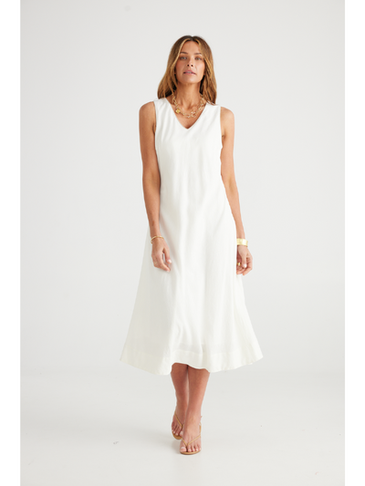 Brave + True Lita Dress White & Natural Front