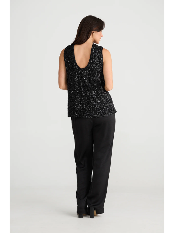 Brave + True Show Stopper Top Black Sequin Back