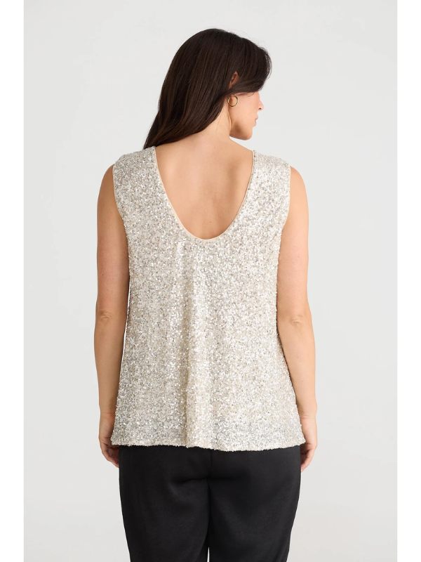 Brave + True Show Stopper Top Champagne Sequin Back