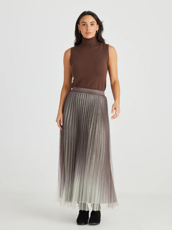 Brave + True West End Skirt Chocolate Ombre (Front)