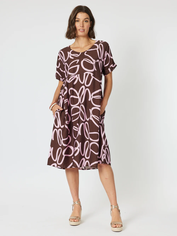 Clarity Koko Latte Dress Chocolate Front