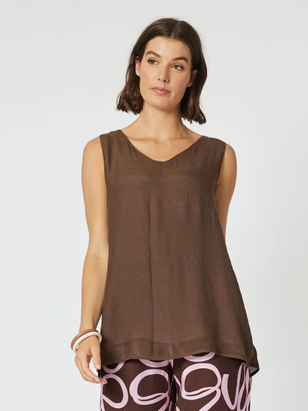 Clarity Layered Cami Pink & Chocolate Front