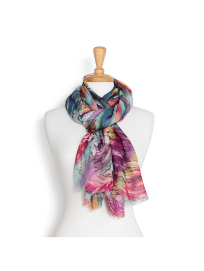 D)Lux Tammy Abstract Cotton Modal Scarf Multicolour