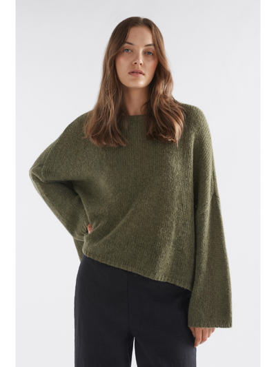 ELK the Label Agna Sweater Dark Olive Front