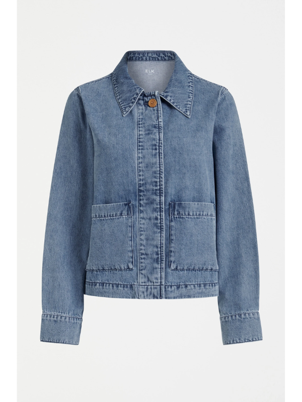 ELK the Label Arbet Denim Jacket Chambray Blue Flat Lay