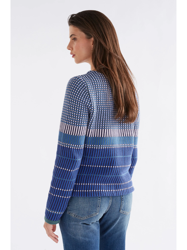 ELK the Label Cila Organic Knit Jumper Blue Multi Back