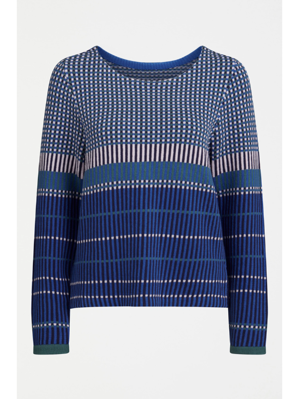 ELK the Label Cila Organic Knit Jumper Blue Multi Flat Lay