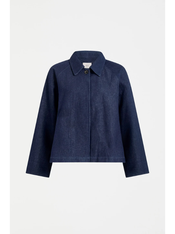 ELK the Label Decla Denim Jacket Dark Blue Wash Flat Lay