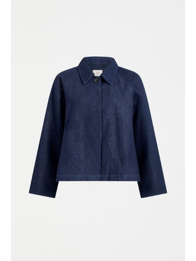 ELK the Label Decla Denim Jacket Dark Blue Wash Flat Lay