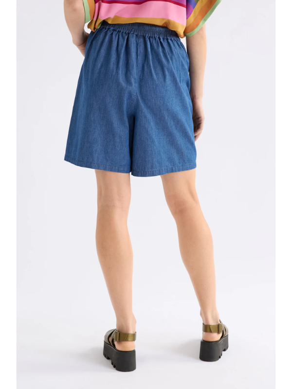 ELK the Label Denim Strom Shorts Mid Blue Denim Back