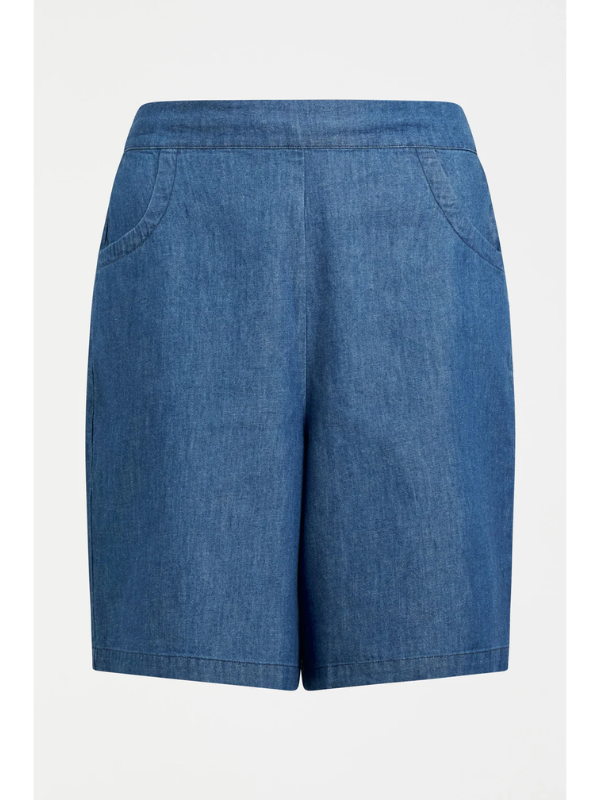 ELK the Label Denim Strom Shorts Mid Blue Denim Flat Lay