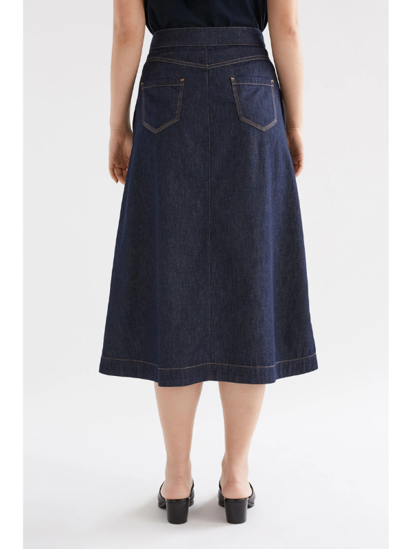 ELK the Label Denym Skirt Authentic Blue Wash Back