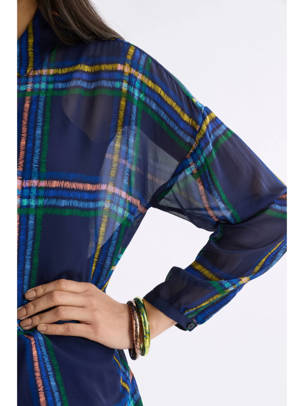 ELK the Label Eir Sheer Shirt Elba Check Detail