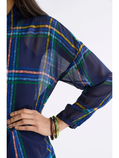 ELK the Label Eir Sheer Shirt Elba Check Detail