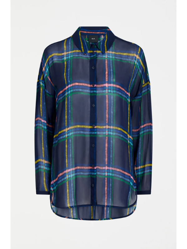 ELK the Label Eir Sheer Shirt Elba Check Flat Lay