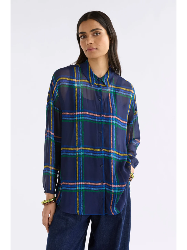 ELK the Label Eir Sheer Shirt Elba Check Front