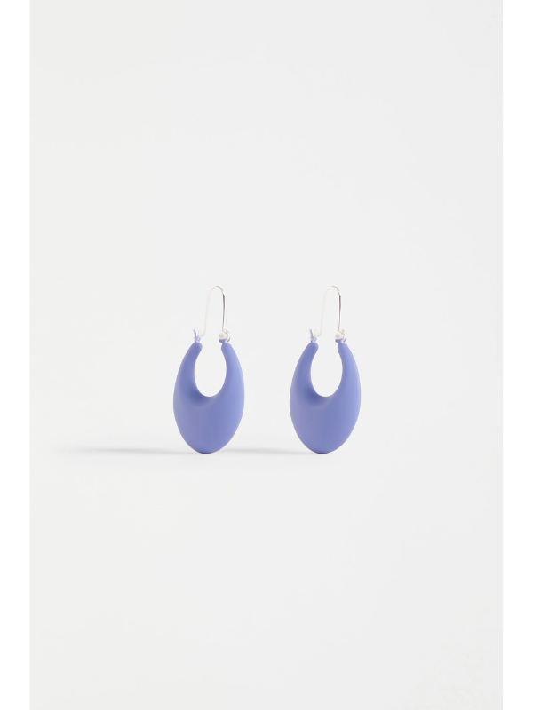 ELK the Label Ellik Long Hoop Earrings Cornflower & Silver