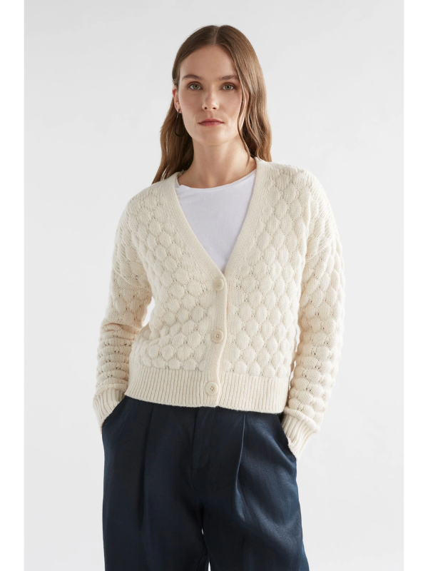 ELK the Label Emmer Cardigan Oatmeal Front