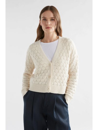 ELK the Label Emmer Cardigan Oatmeal Front