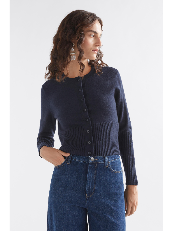 ELK the Label Finby Cardigan Navy Front